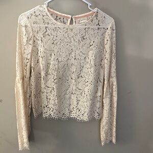 Altar'd State Cream Lace Blouse